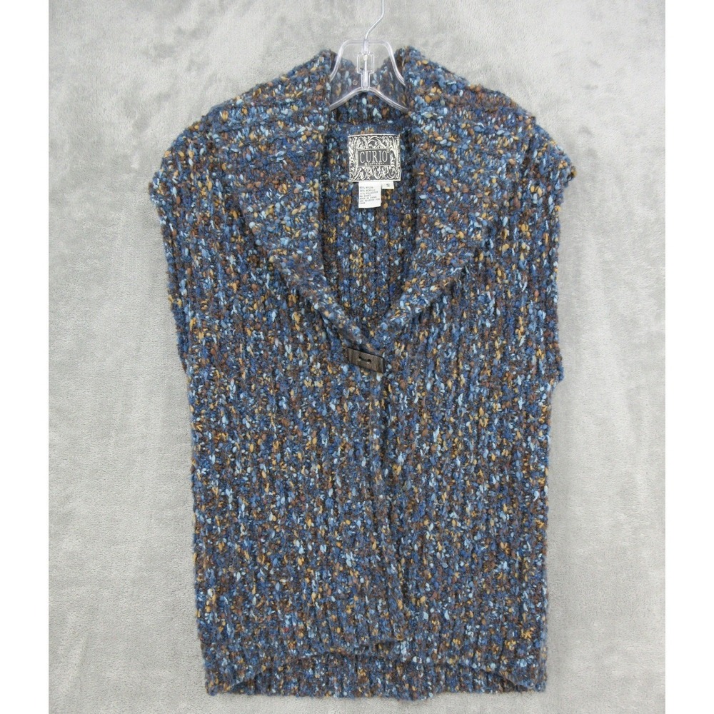 Anthropologie Curio Sweater Women Small Chunky Knit Shawl Collar Toggle Button
